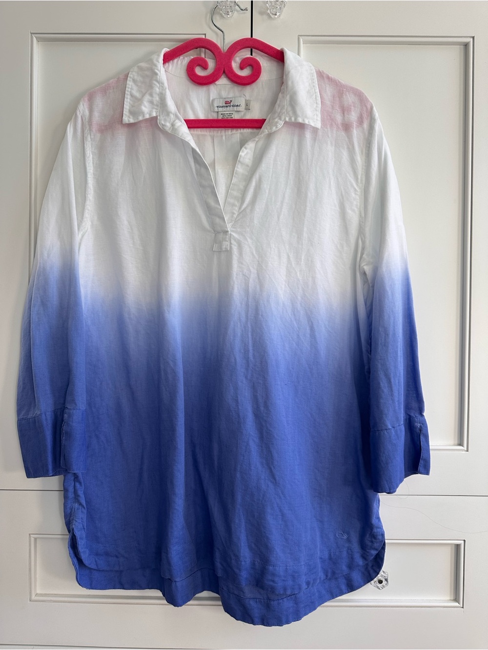 Vineyard Vines linen blend dip dye tunic, size L